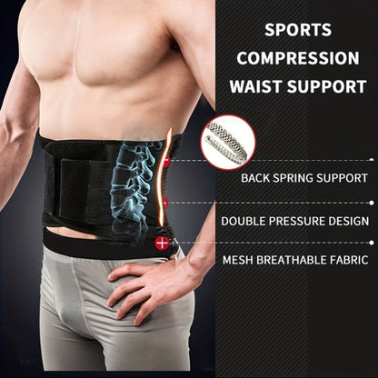 Weightlifting Belt for Men Women – Adjustable Gym Waist Support Belt with Hook-and-Loop Closure, Breathable Polyester Back Brace