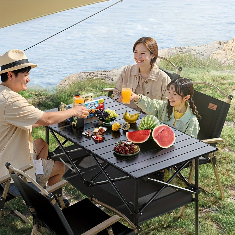 Foldable Roll-Up Camping Picnic Table with Carry Bag | Portable Outdoor Table for Camping Beach Backyard BBQ Parties Patios | Lightweight