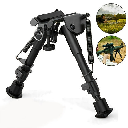 Aluminum Alloy Tactical Rifle Bipod – Adjustable 6-9 Inch Spring Return Legs, M-LOK Compatible, Collapsible Shooting Support for Hunting