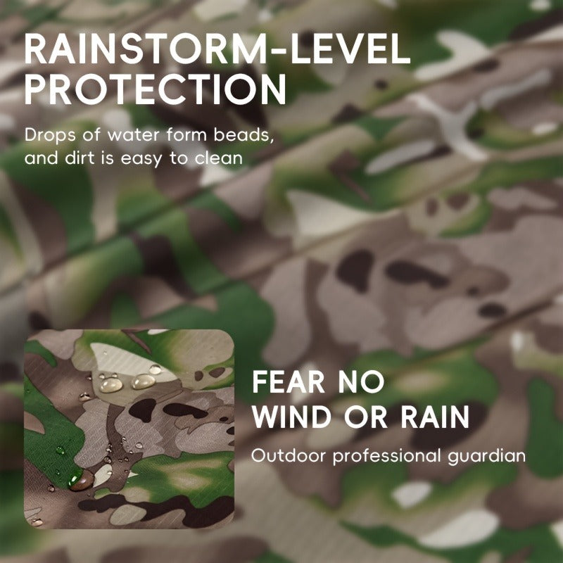 Waterproof Rain Poncho Digital Camouflage – Lightweight Polyester Raincoat for Hiking Camping Mountain Climbing Outdoor Sports