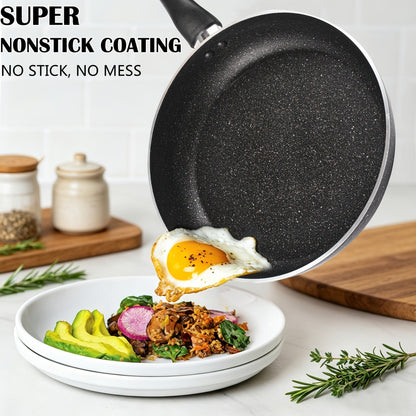 Nonstick Frying Pan Set 7pcs – 8.5" & 10" Aluminum Skillets with Deep Frying Pan, Fast Heating, Easy Clean