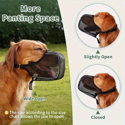 Dog Muzzle Reflective Mesh 2 Pack Anti-Bite Full Coverage with Adjustable Straps, Soft Breathable Polyester Dog Mask for Grooming Vet Visits