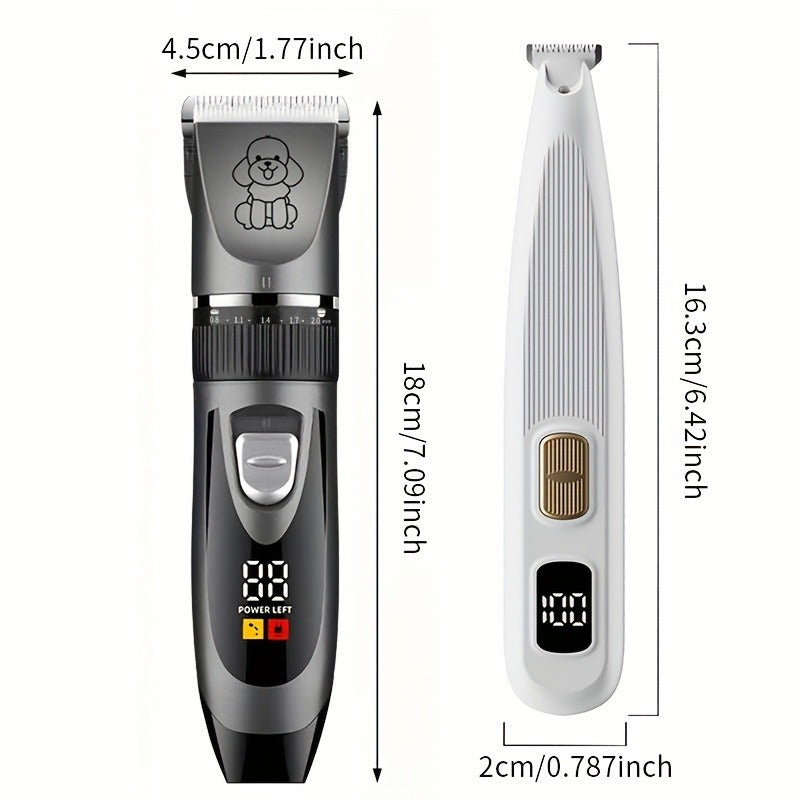 Pet Grooming Kit with Quiet Rechargeable Clippers – Cordless Electric Shaver & Complete Tool Set for Dogs and Cats