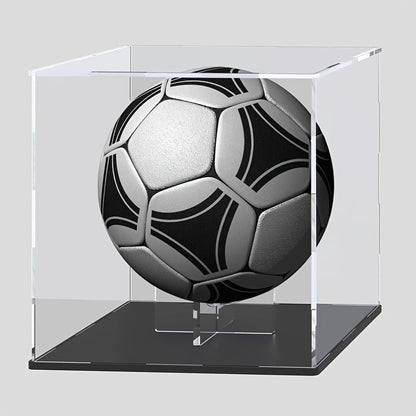 Acrylic Football Display Case Clear Crystal Box with Removable Football Stand Detachable Easy Assembly Memory Storage Display Box for Full