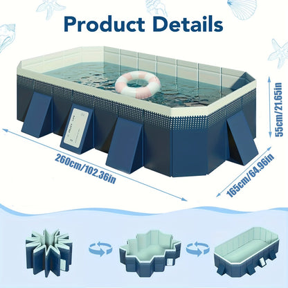 Inflatable Swimming Pool for Adults & Family, 102" Large Backyard Above Ground Pool for Garden, Patio and Yard Use