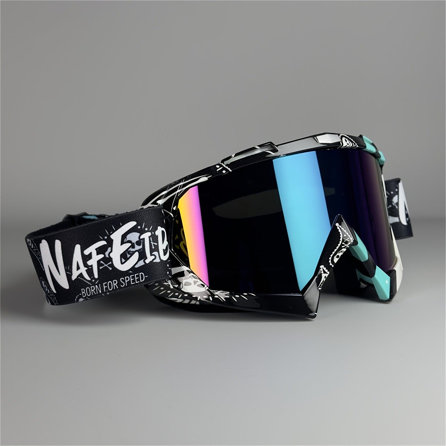 Ski Goggles Set with Black Headband – TPU Frame PC Lens Mirror Coating, Thick Foam Pad, Adjustable Strap, 28+ Color Styles