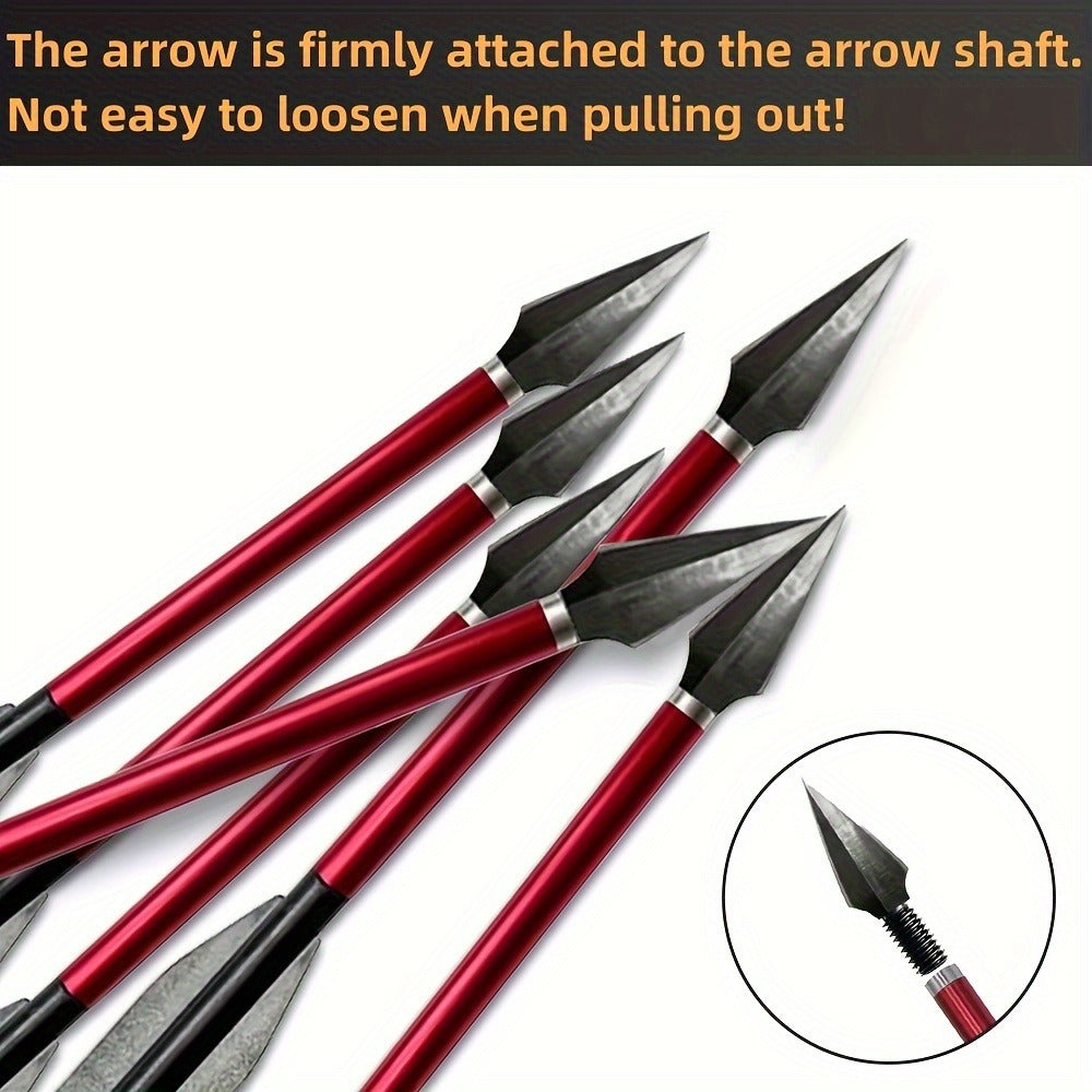 Broadhead Mini Crossbow Bolts 6pcs | 6.7 Inch Aluminum Alloy Archery Arrows with Sharp Tips for 50-80 Lbs Mini Crossbow