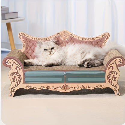 Cat Scratching Board Sofa – Chaise Longue Cat Bed with Anti-Scratch Protection | L-Shaped Vertical Scratcher, Wear-Resistant & Non-Shedding
