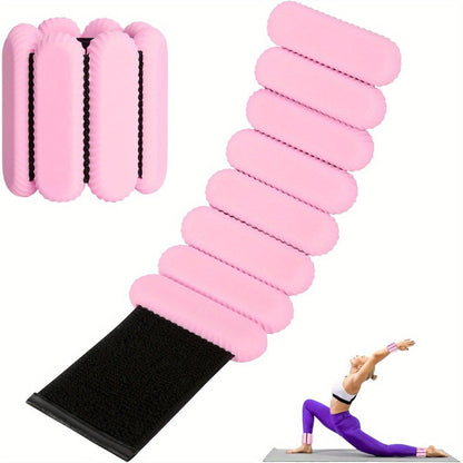 Silicone Wrist & Ankle Weights Bracelet 1LB Pair for Women Men – Adjustable Weighted Cuffs for Yoga, Running