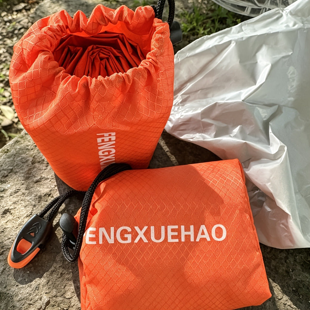 Emergency Sleeping Bag 4-Pack with Survival Whistles – Mylar Thermal Blanket Shelter Bag, Lightweight Waterproof Bivy Sack for Camping