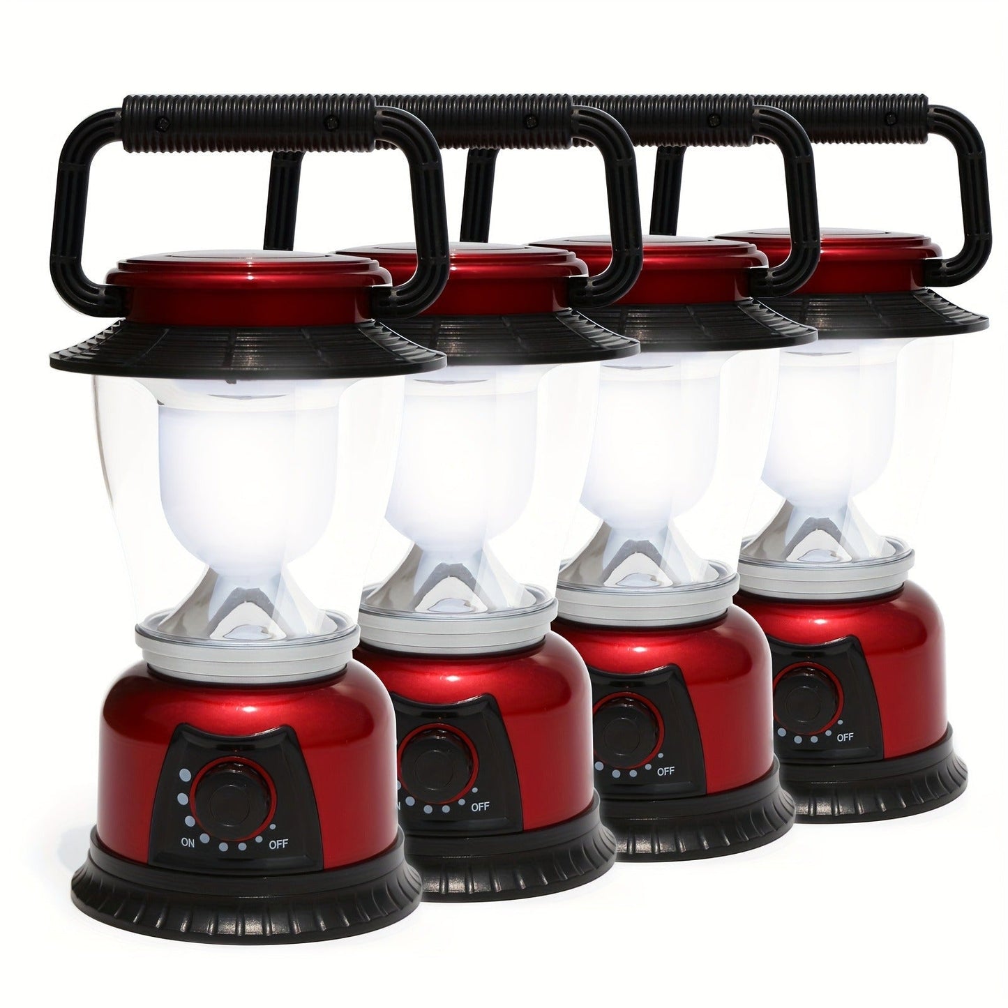 4-Pack COB LED Camping Lantern Dimmable Battery Powered – High Brightness Portable Camp Lights for Hiking, Fishing