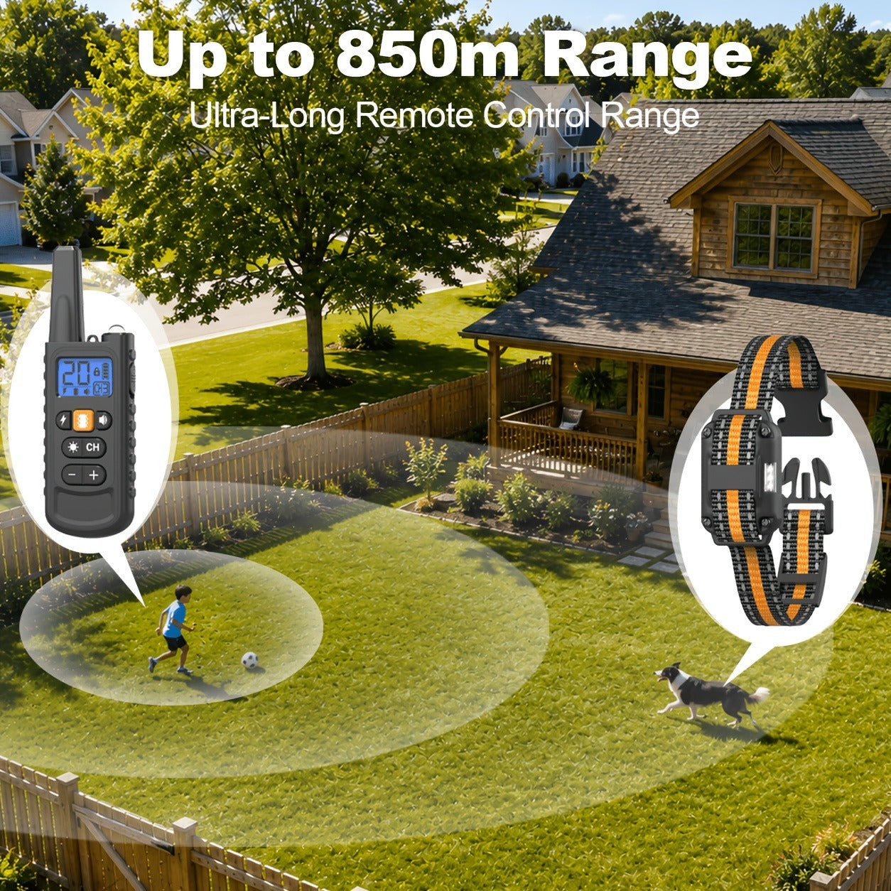 Dog Training Collar with Remote 3300ft Range 3 Modes Beep Vibration Safe Shock for 5-120lbs Dogs Rechargeable Waterproof E-Collar for 2 or 3