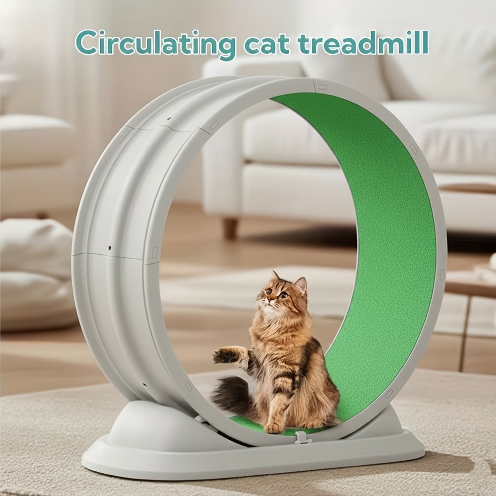 Cat Treadmill Indoor Exercise Wheel Durable Plastic Running Wheel for Indoor Cats All Breeds No Battery Needed Silent Spinner Cat Fitness