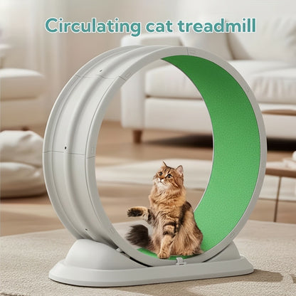 Cat Treadmill Indoor Exercise Wheel Durable Plastic Running Wheel for Indoor Cats All Breeds No Battery Needed Silent Spinner Cat Fitness