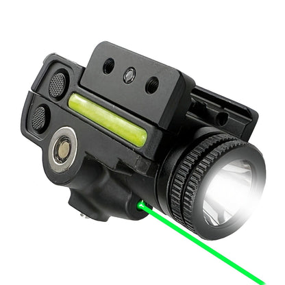 Tactical Green Laser Sight with LED Flashlight Combo – USB Rechargeable, Picatinny Rail Mount, Ambidextrous for Pistols, Rifles & Airguns