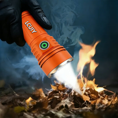Flashlight 4500-Lumen Fresnel Lens Rechargeable Hand Torch with Six Modes in Two Model Options