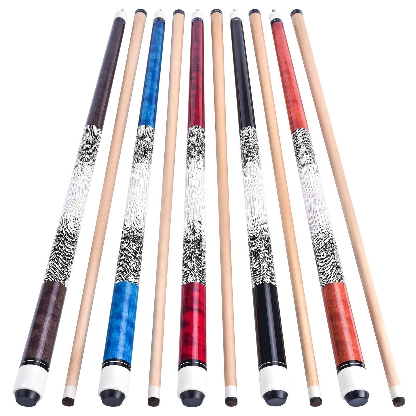 58-Inch Canadian Maple Pool Cue with 13mm Tip, 19oz or 20oz Weights and Multiple Color or Set Options