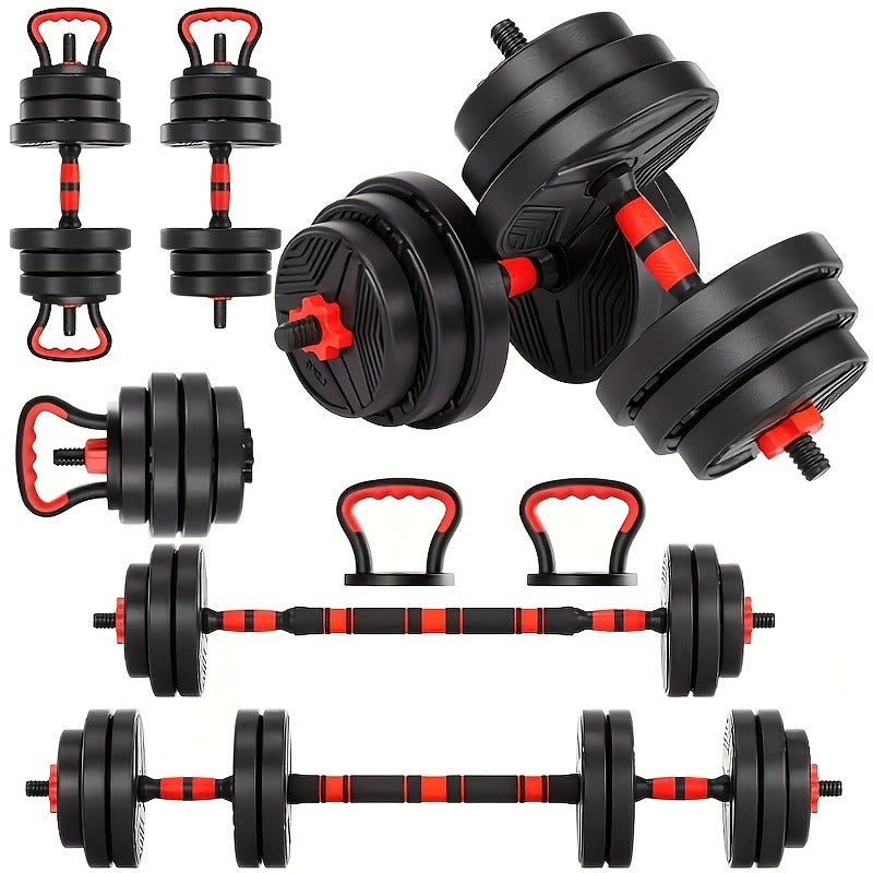 Adjustable Dumbbell and Barbell Weight Set with 20-, 30-, 70- or 90-Pound Pair Options and Kettlebell Handles