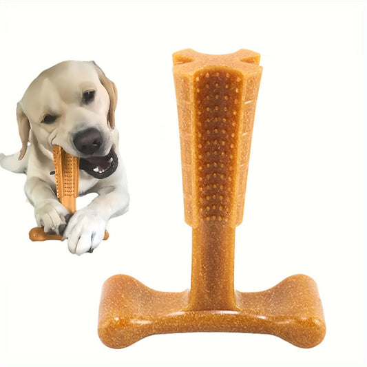 Dog Dental Chew Toy T-Shape with Textured Ridges & Ergonomic Grip – Non-Splintering Durable Chew Toy for Aggressive Chewers