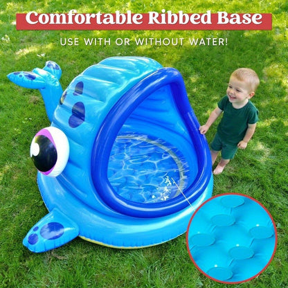 Inflatable Kiddie Pool with Sun Shade Canopy, Whale Baby Splash Pool Tent for Toddlers for Garden, Patio and Yard Use