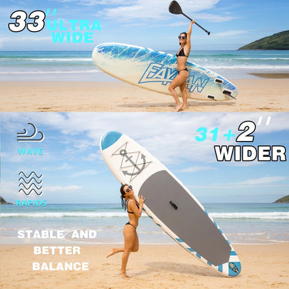10.6-Foot Inflatable Stand-Up Paddle Board Kit with Six Graphics, Paddle, Pump, Bag, Leash and Fin