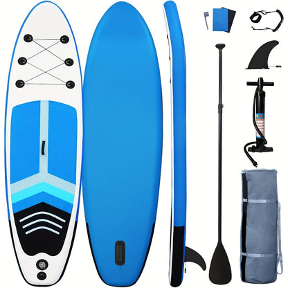 Inflatable Stand Up Paddle Board SUP Yoga Board 124'' x 31'' Wide Stance Non-Slip Deck with Paddle Pump Leash Carry Bag for Teens Adults