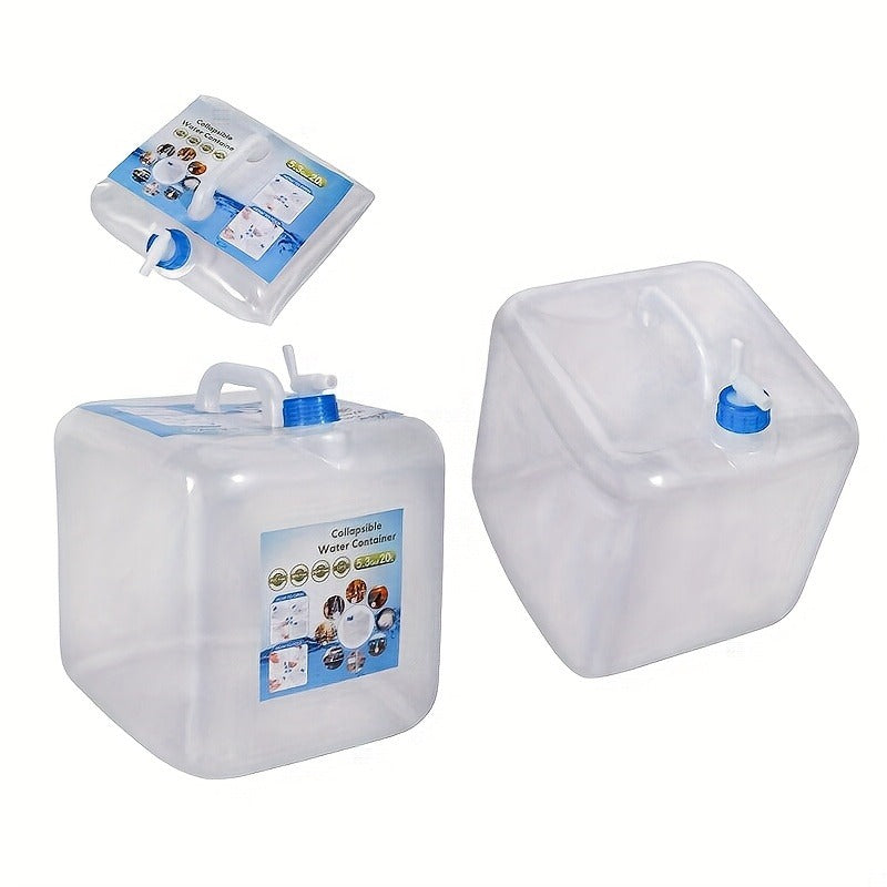 Foldable Water Storage Container 5.28 Gallon, Food-Grade BPA-Free Collapsible Water Jug with Spigot & Handle