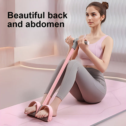 Fitness Equipment Pink Multi-Piece Resistance Kit with Fabric Loops Tube Puller and Pedal Puller