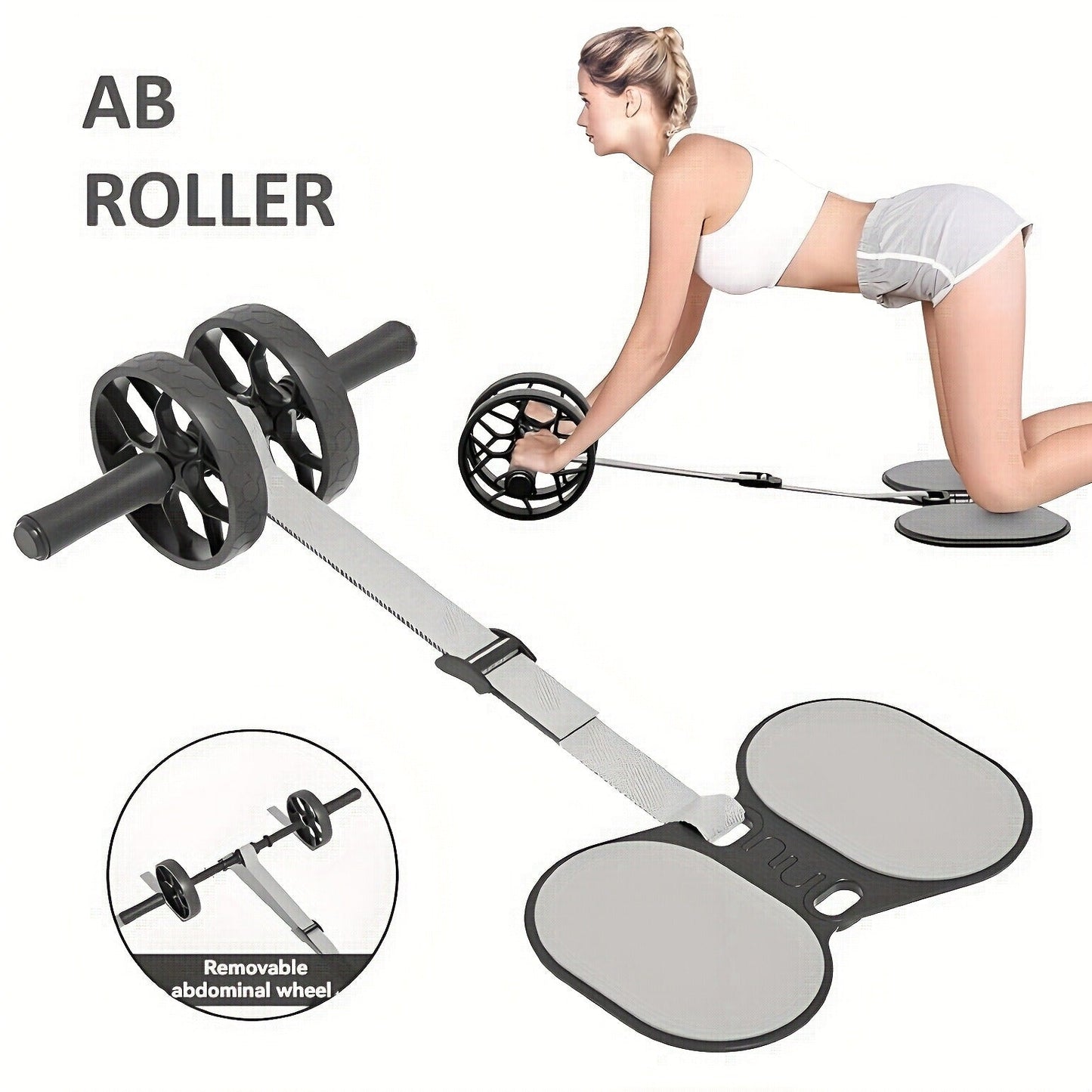 Ab Roller Wheel with Knee Pads & Adjustable Resistance – Automatic Rebound Core Workout Equipment for Home Gym