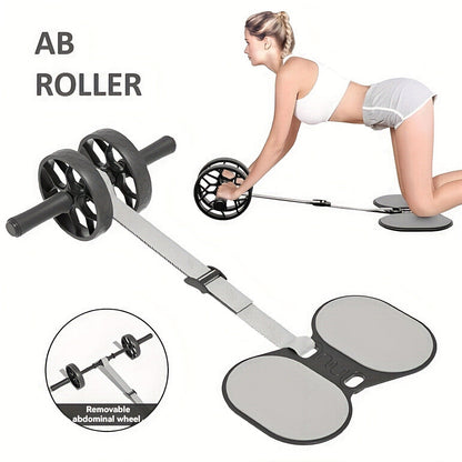 Ab Roller Wheel with Knee Pads & Adjustable Resistance – Automatic Rebound Core Workout Equipment for Home Gym