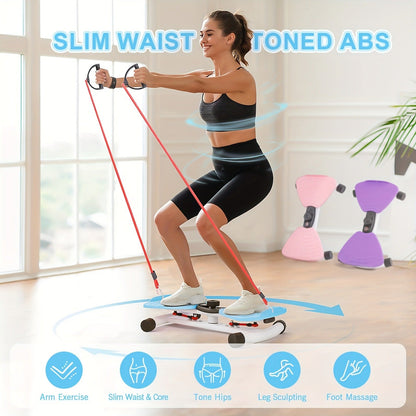 Fitness Equipment Waist Twist Platform with Figure-Eight Resistance Tubes Display and Three Colors
