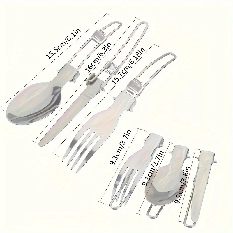 Stainless Steel Camping Cookware Set Portable Outdoor Cooking Pot with Foldable Storage Knives Forks Lightweight Compact for Backpacking