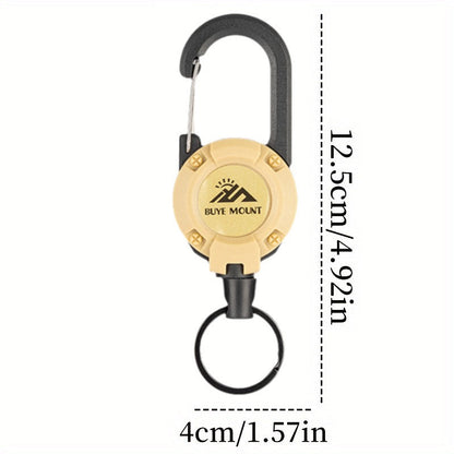 Tactical Retractable Keychain 2-Pack – Heavy Duty 23-Inch Steel Wire Rope with Lanyard, Multi-Tool Badge Holder & ID Clip for Camping