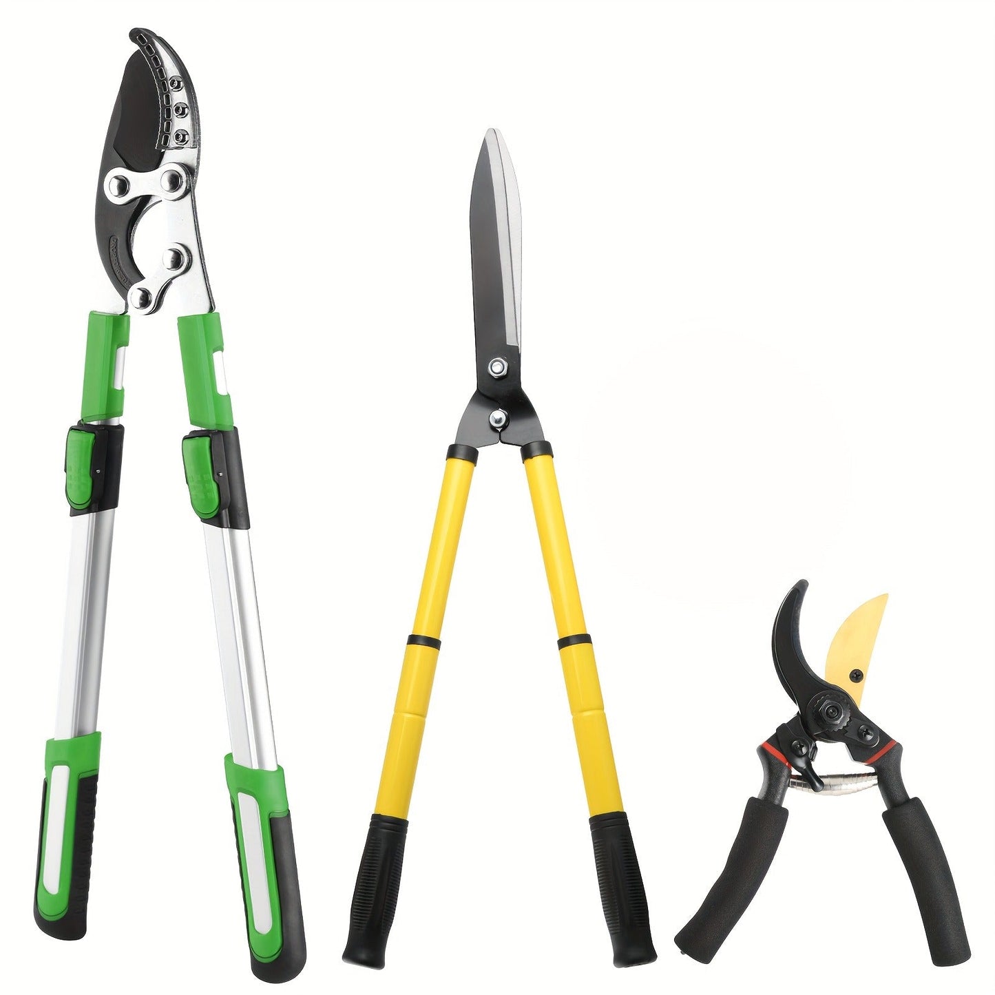 Extendable Pruning Shears 22-27.5 Inch – SK5 Steel Blades Cut 2.5" Branches, Shock-Absorbing Ergonomic Handle