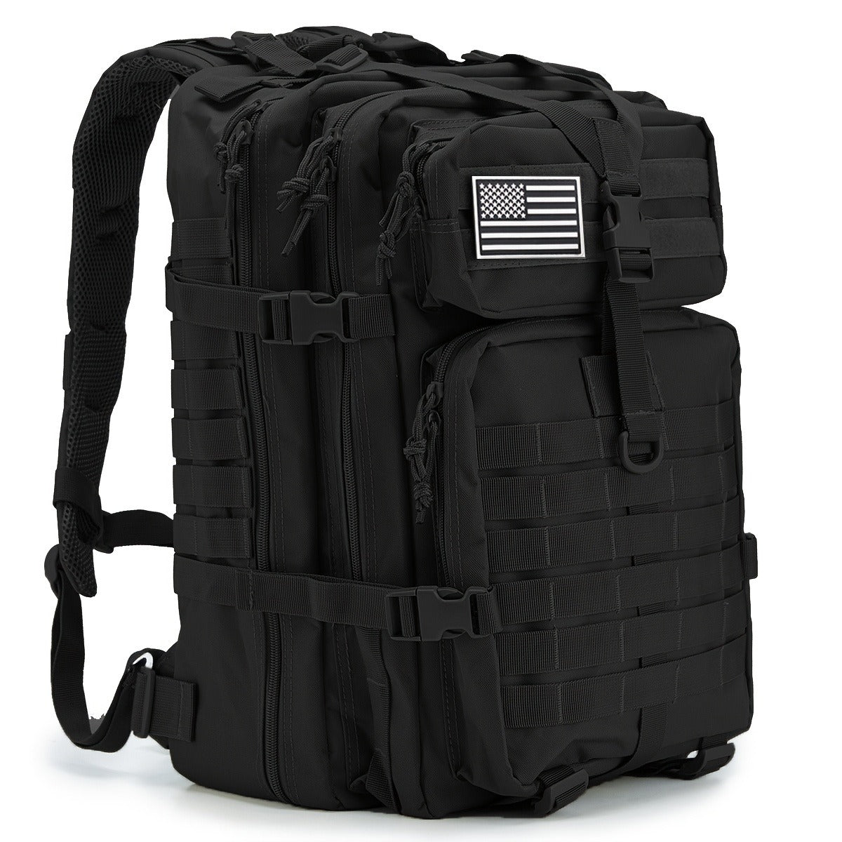 Hunting Rucksack Tactical Hiking Backpack Durable Polyester Multifunctional Camping Backpack with Utility Pocket Zipper Chest Adjustment