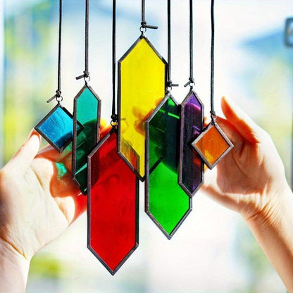 Glass Rainbow Suncatcher Hanging Ornament – Crystal Prism Window Sun Catcher for Garden, Patio & Home Decor