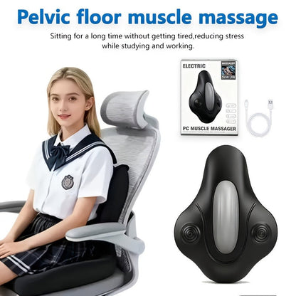 Pelvic Floor Trainer Electric Massage Cushion – 6 Vibration Modes, Wireless Rechargeable, Hip & Leg Muscle Training for Men Women