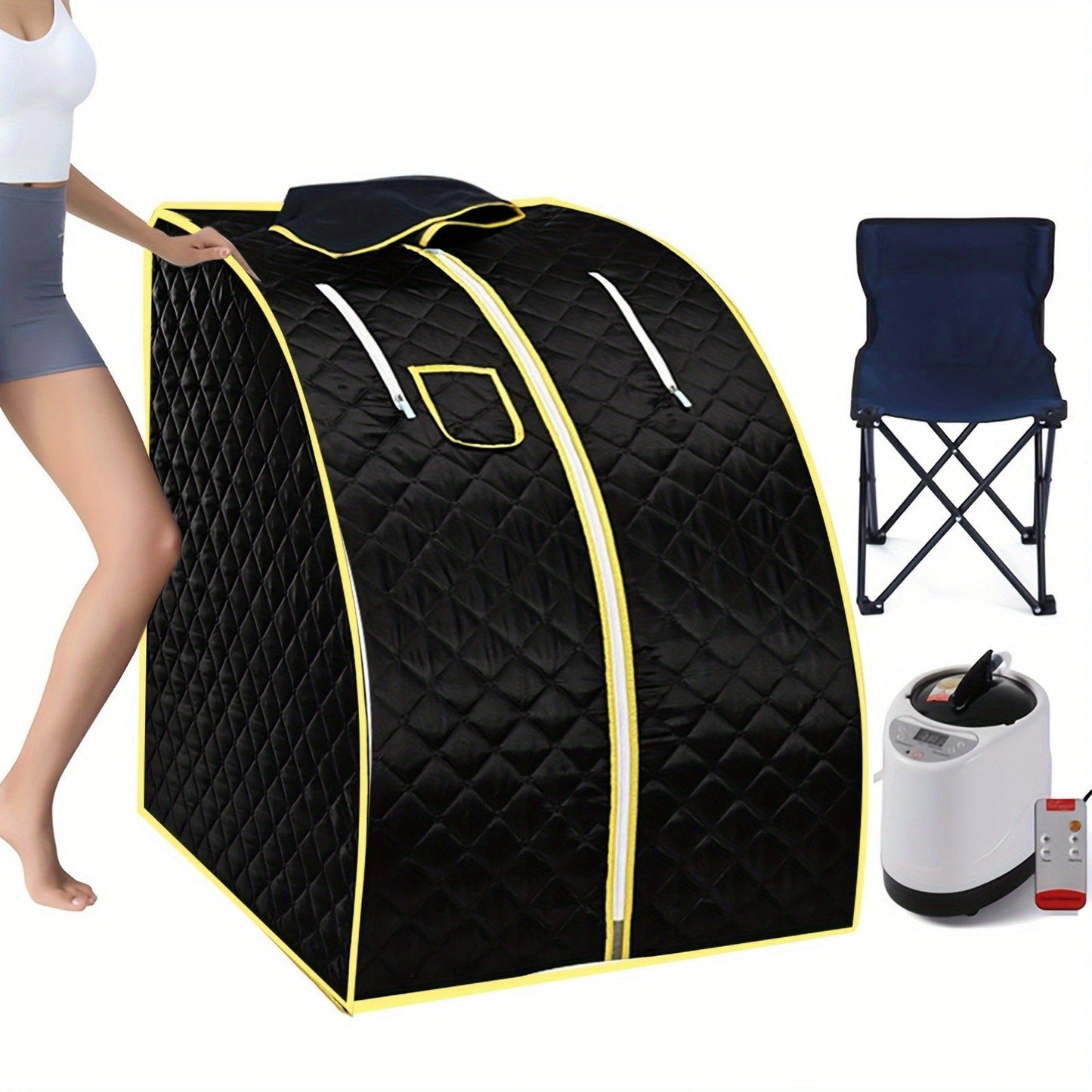 Portable Steam Sauna Tent with Remote Control & Foldable Chair, Personal Home Sauna Room for Detox Weight Loss Relaxation