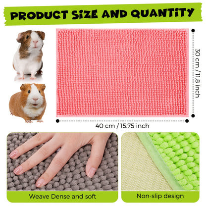 Guinea Pig Cage Liner 8 Pack Reusable Washable Bedding Mat 16x12 Inch, Absorbent Small Animal Cage Pad for Guinea Pig Rabbit Hamster