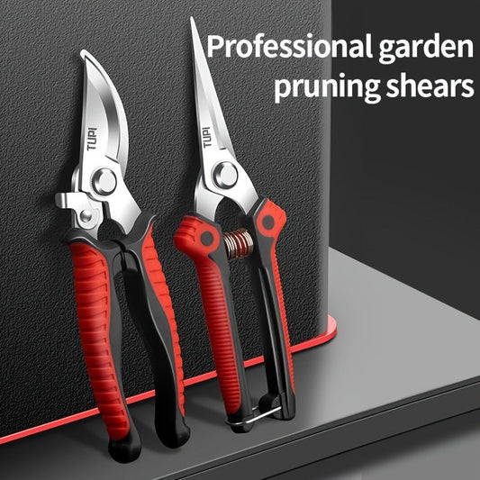 Bypass Pruning Shears 2-Pack – Ambidextrous High-Carbon Steel Fruit Scissors for Left & Right Hand, Garden Trimming Shears