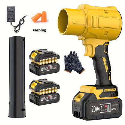 20V Cordless Leaf Blower with 50, 000 RPM Marking, Yellow or Green Body and Six Dual-Battery Package Options