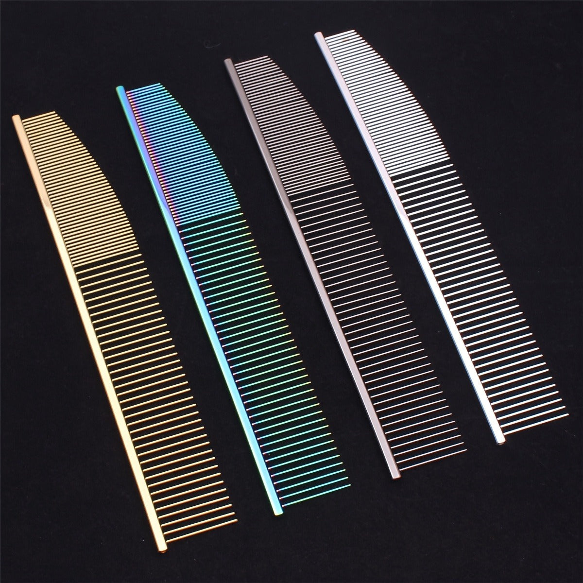 Pet Grooming Comb with Stainless Steel Teeth & Aluminum Handle – Professional Detangling Dematting Comb for Dogs & Cats, Removes Knots