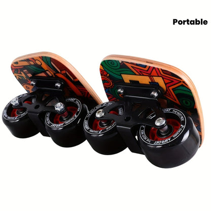 Split Drift Skateboard with PU Wheels & High-End Bearings | 7-Layer Maple Deck Anti-Slip Portable Roller Road Drift Skates Plate
