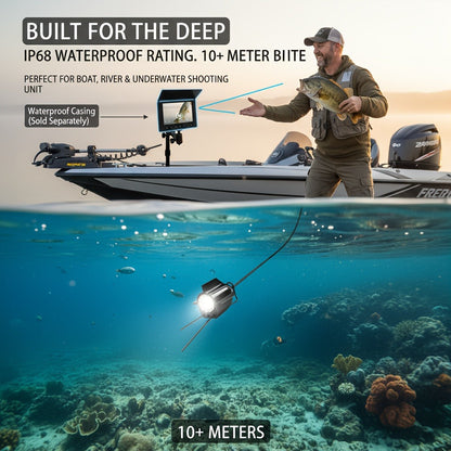 Underwater Fishing Camera with 4.3" HD Screen – Fish Finder with 140° Wide Angle Lens, Fish-Attracting Light