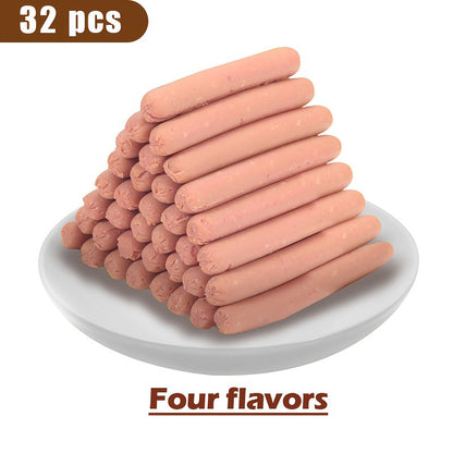 Grain-Free Dog Sausage Treats – Chicken Flavor Ham Sticks, Soft & Easy-Digest Dental Chew Snacks for Puppies & Adult Dogs, No Additives