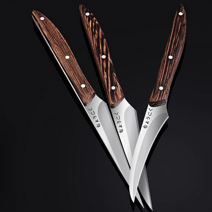 3-Piece Carving Knife Set Fixed Blade Whittling Knives – Portable Multifunctional Peeling Knife with Anti-Slip Outdoor Log Handle