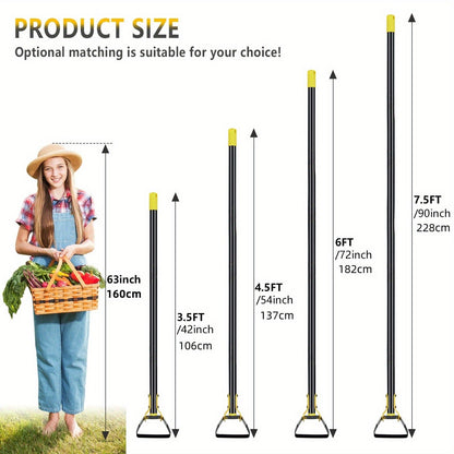 Adjustable Stirrup Hoe Garden Tool with Loop Head, Sectional Handle and 4.5-, 6- or 7.5-Foot Lengths
