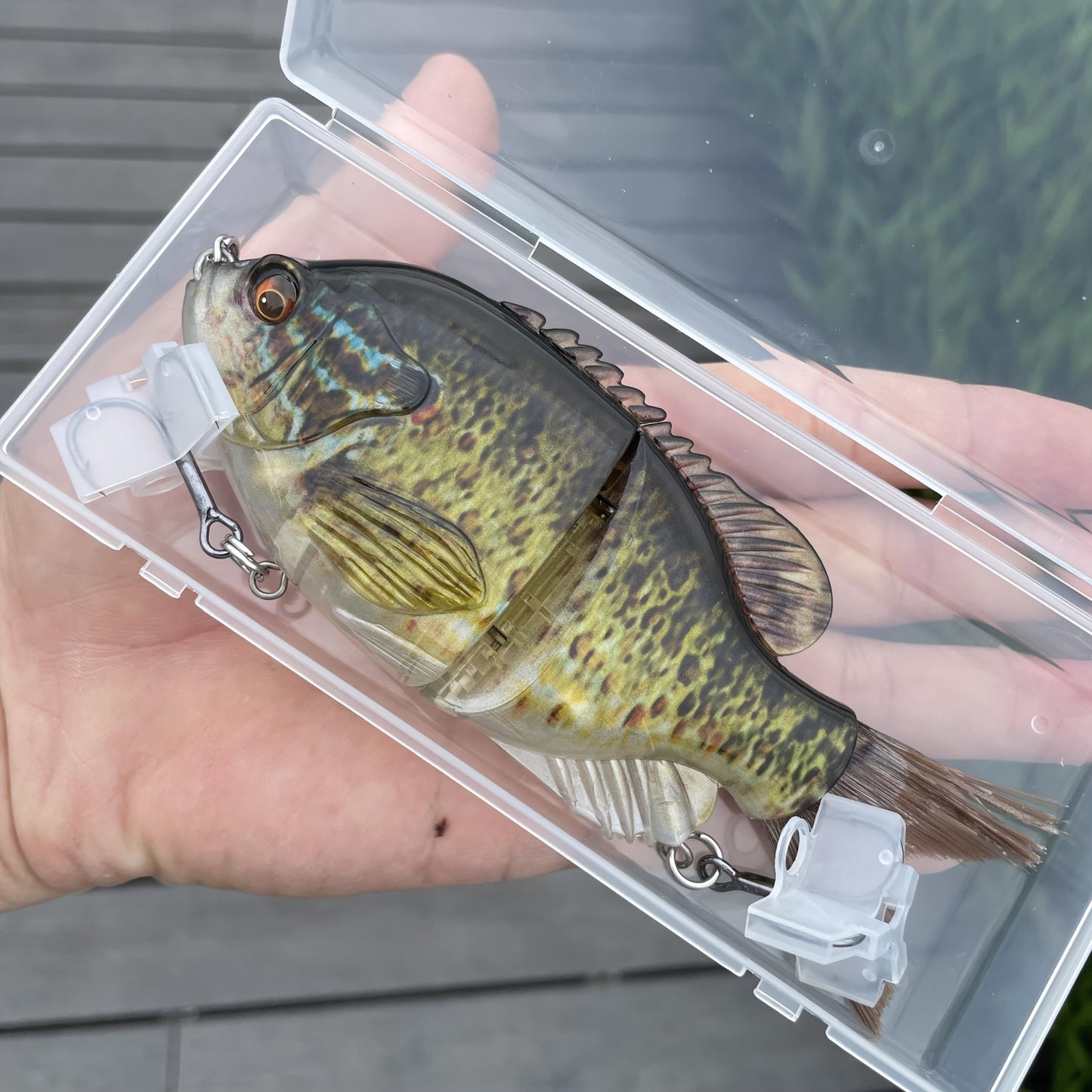 Realistic Hard Fishing Lure 14.5cm Transparent Green Blue Body Large Eyes Sharp Hooks Natural Pattern for Bass Pike Trout Beginners