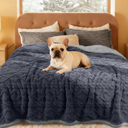 Liquid-Proof Dog Blanket for Sofa & Bed – Reversible Sherpa Fleece Pet Throw Cover for Small Medium Large Dogs & Cats, 6 Sizes, 4 Colors