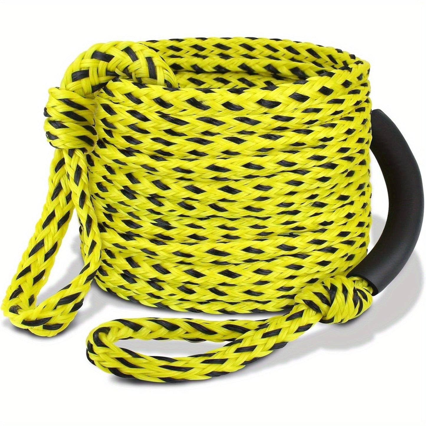 Heavy Duty Floating Tow Rope 60ft 2600lbs Breaking Strength 16-Strand UV Resistant Pre-Stretched for Towable Tubes Water Skis Wakeboards